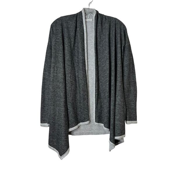 12PM by Mon Ami Open Front French Terry Cardigan Gray Small - Picture 1 of 7